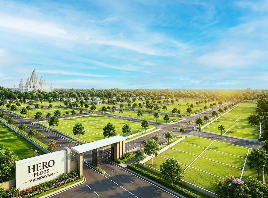 Hero Homes Vrindavan, plots Vrindavan Mathura, Hero Homes NH-44, villas near Banke Bihari Temple